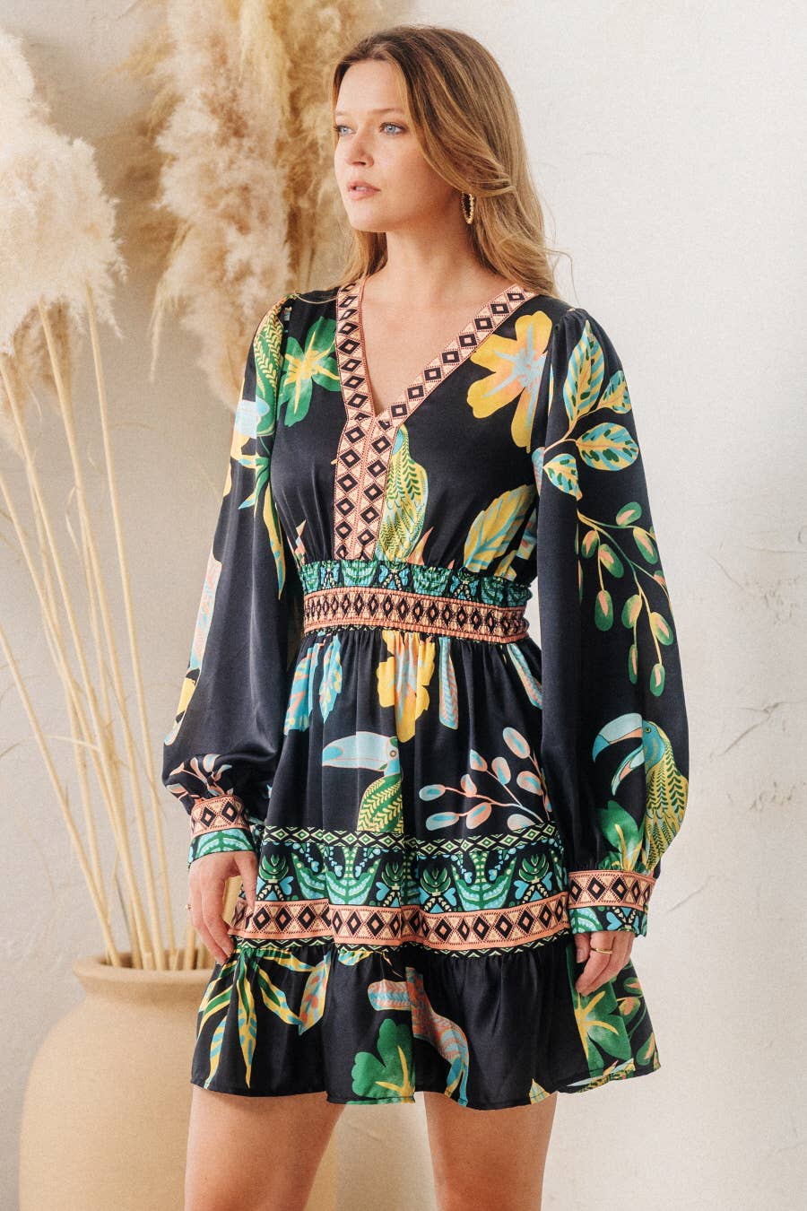 Brazil Tropical Brid Mini Dress
