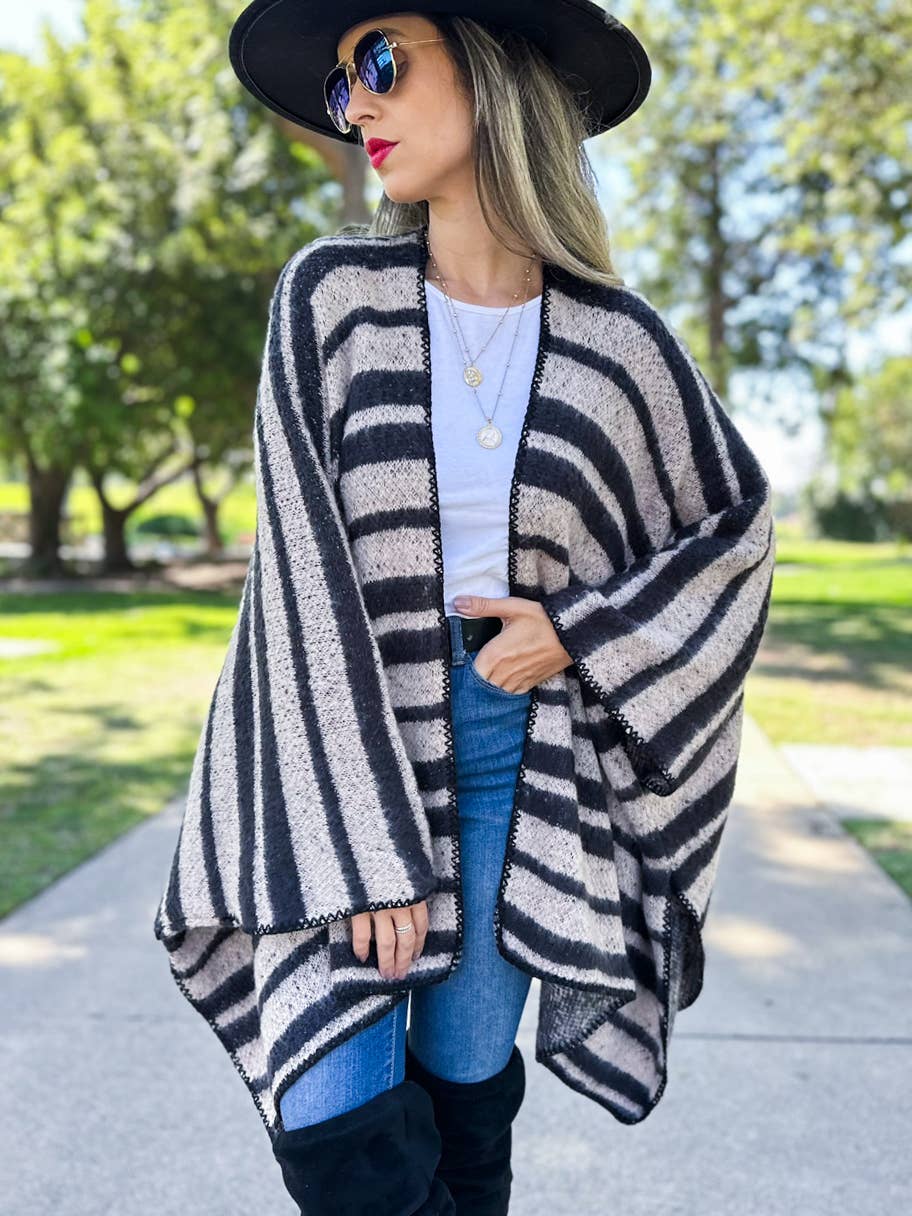 Kelli Stripe Knitted Ruana