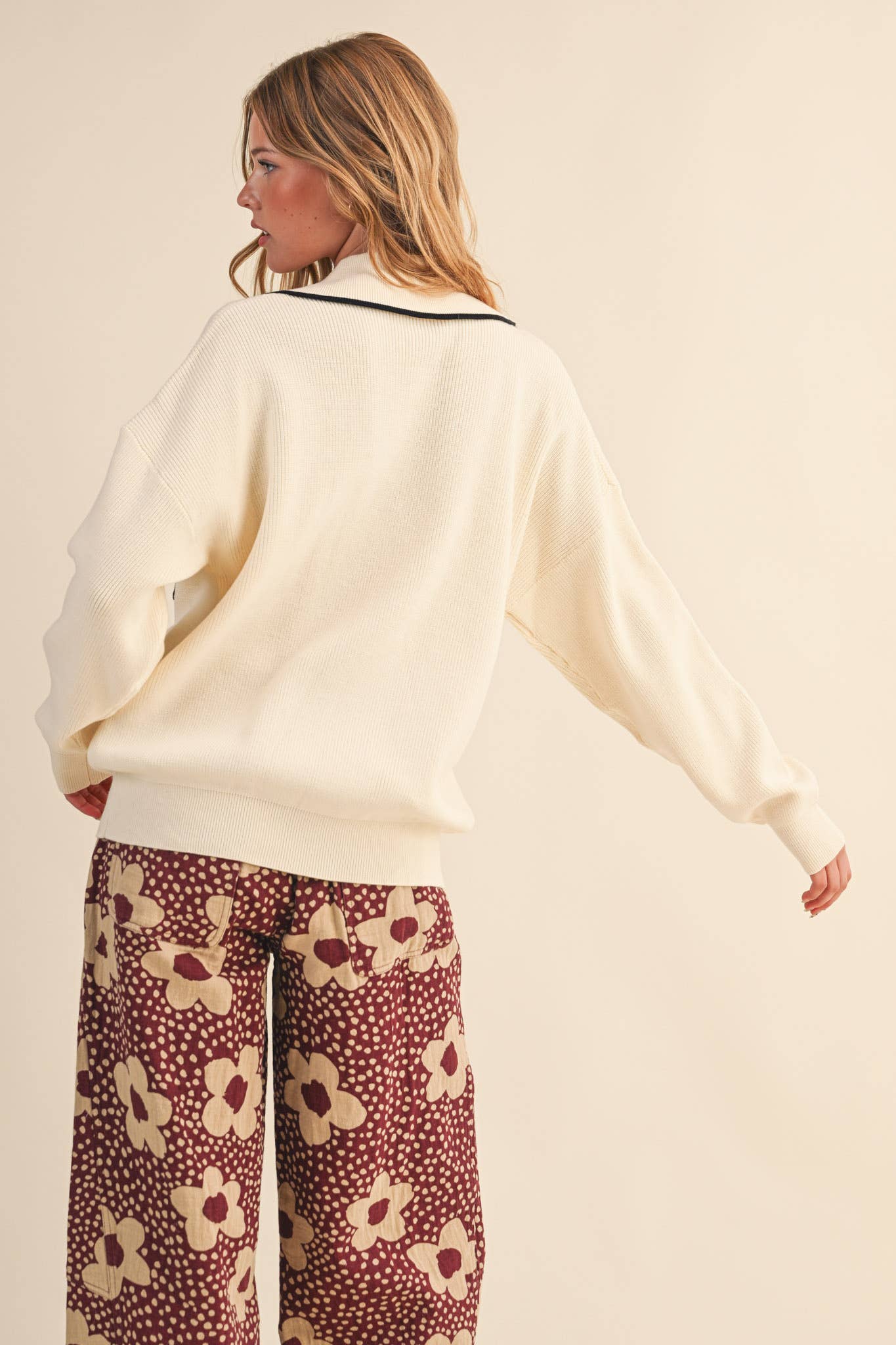 Ribbed Collared Sweater