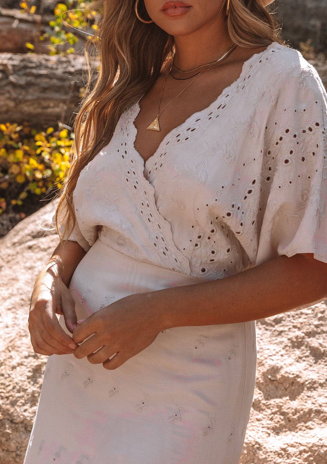 Harper Eyelet Midi Dress
