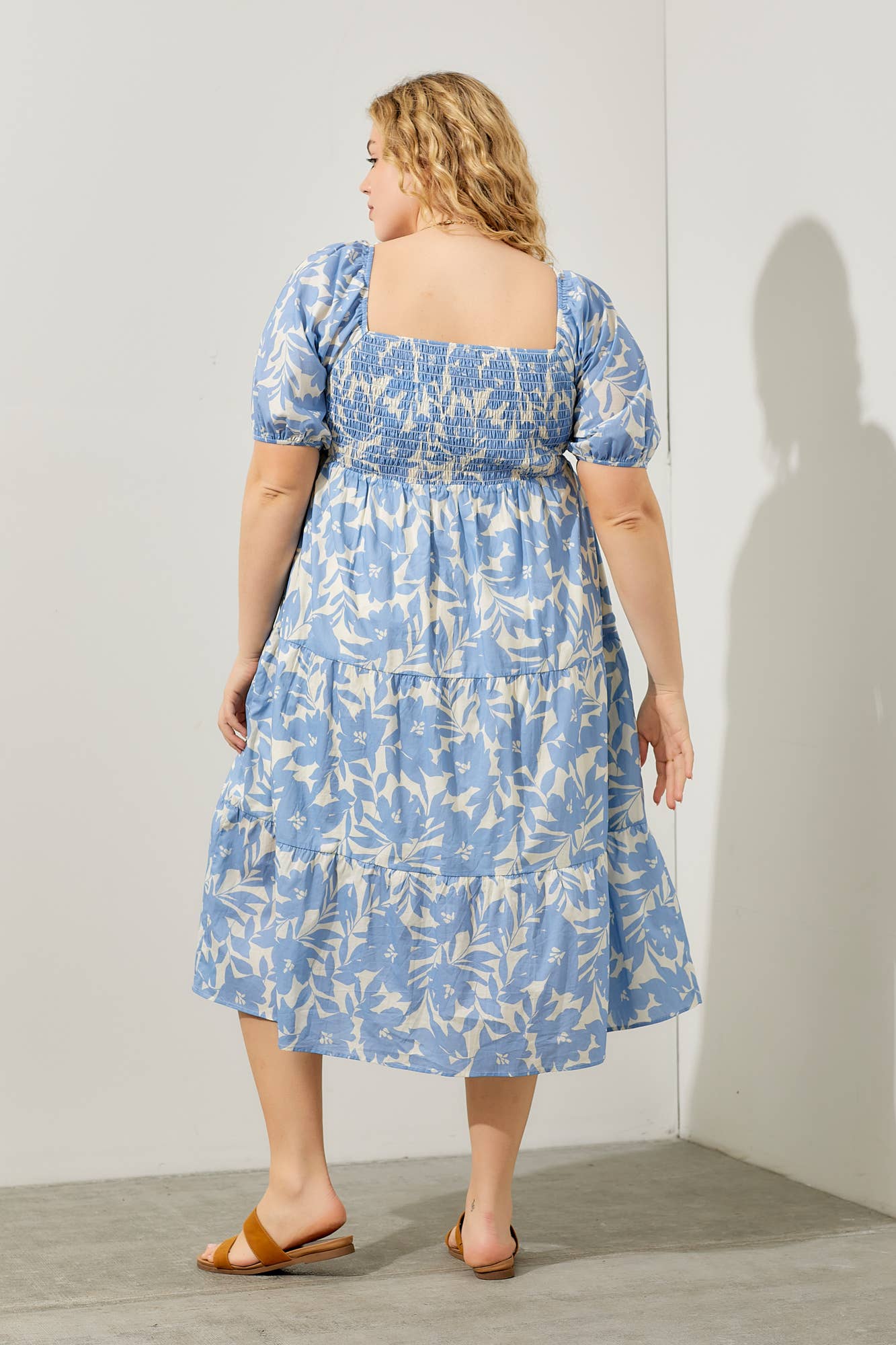 Ivy Floral Poplin Tiered Midi Dress