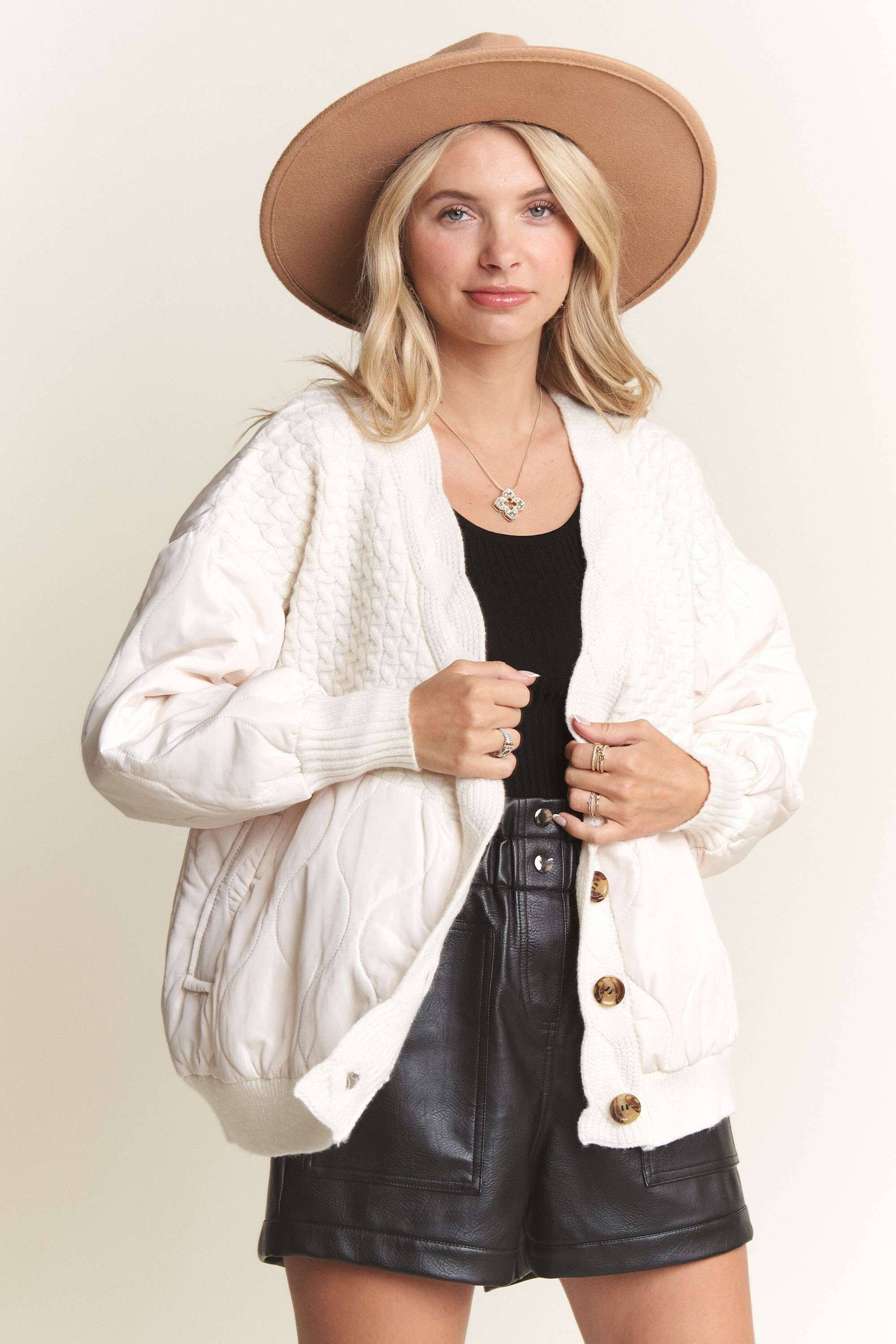 Leah Quilted Cardigan