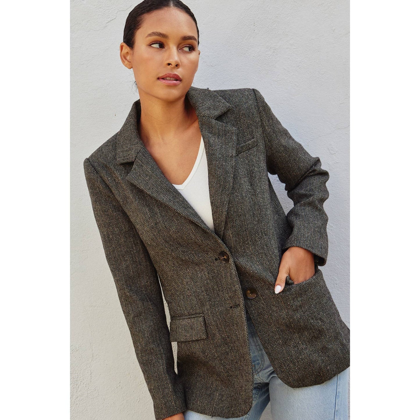 Herringbone Classic Fit Blazer