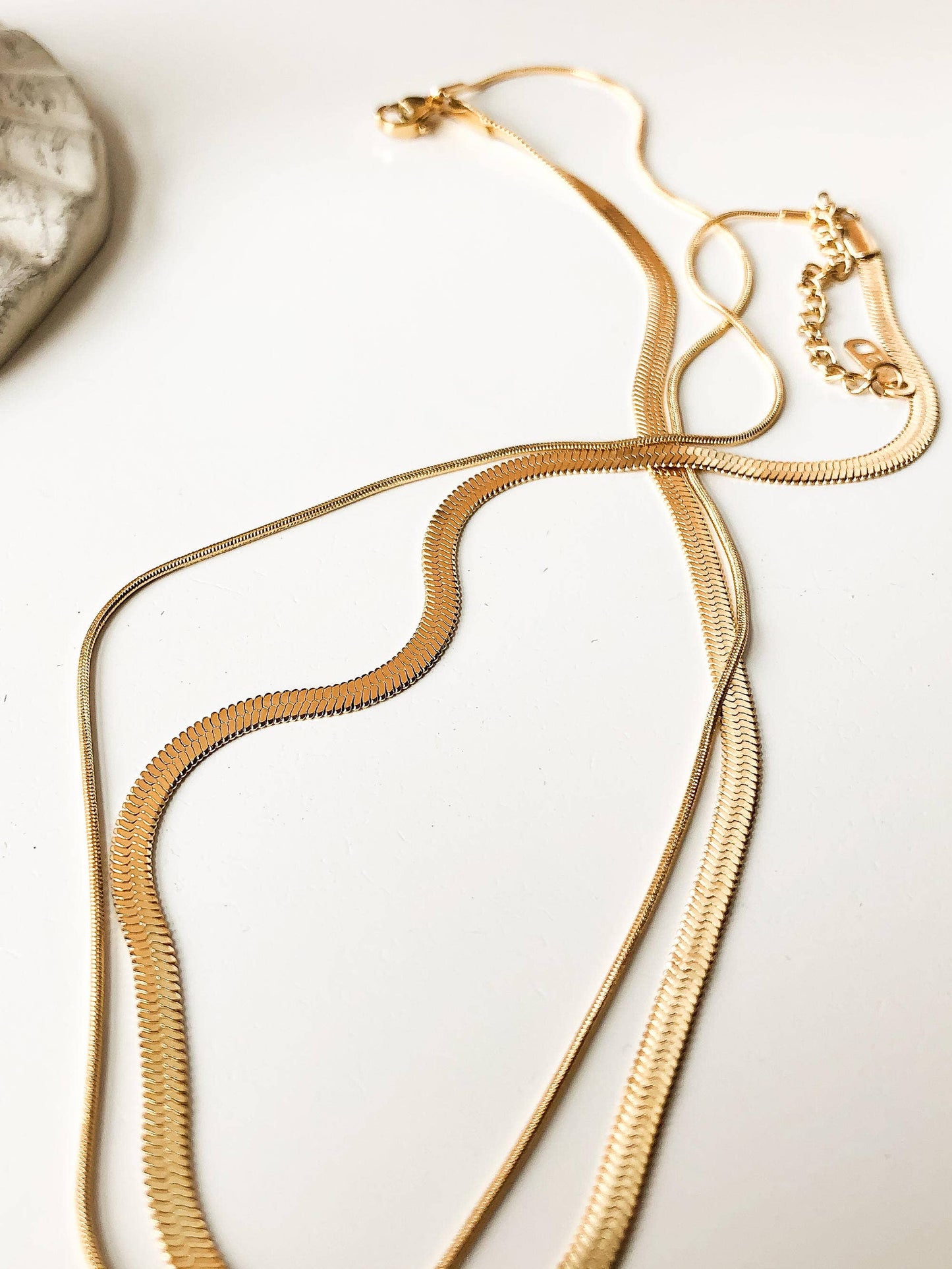 Jean 18K Gold Layered Snake Chain Necklace