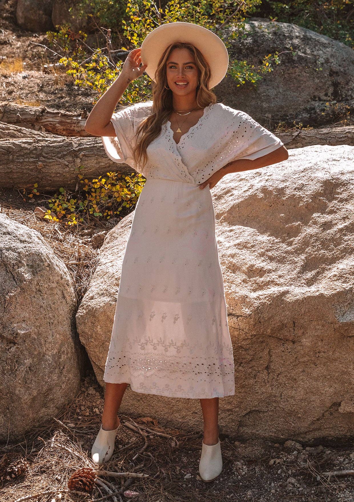 Harper Eyelet Midi Dress