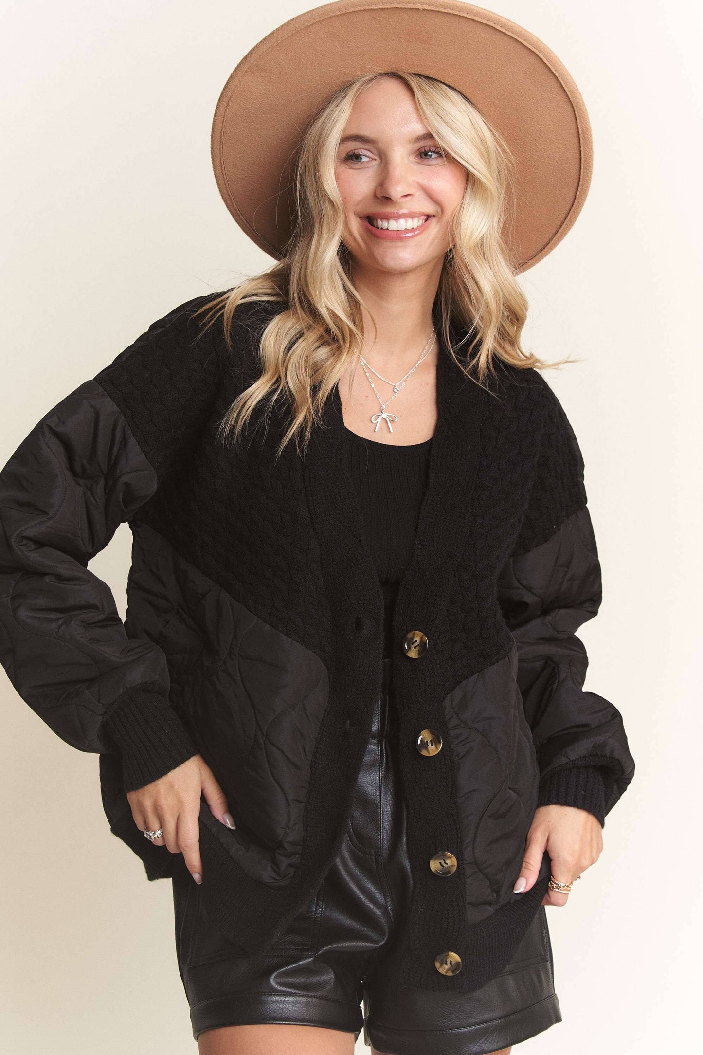 Leah Quilted Cardigan