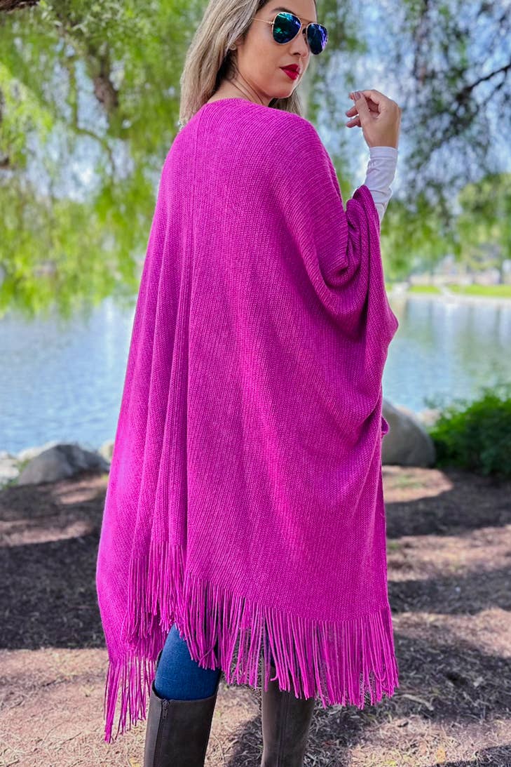 Berry Knitted Kimono Cardigan