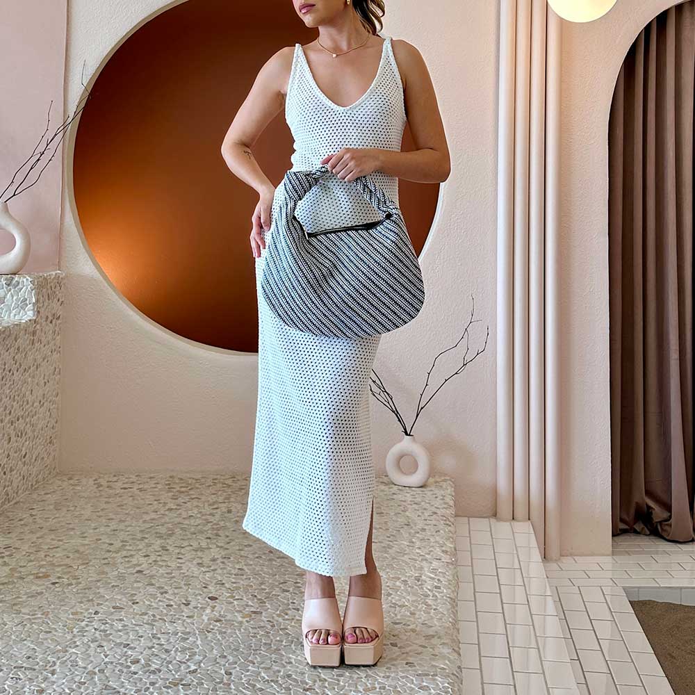 Cher Large Natural Raffia Straw Shoulder Bag