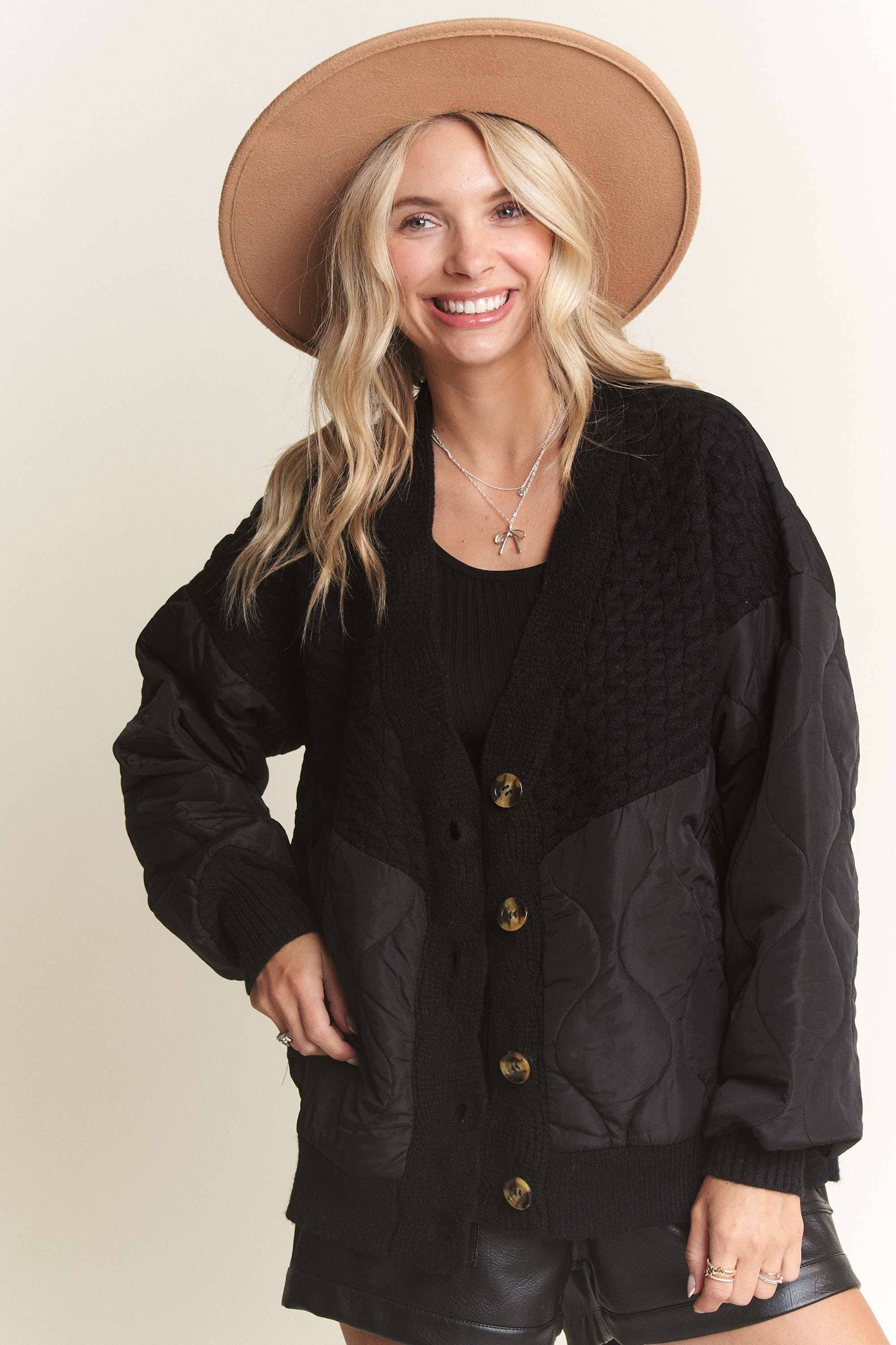 Leah Quilted Cardigan