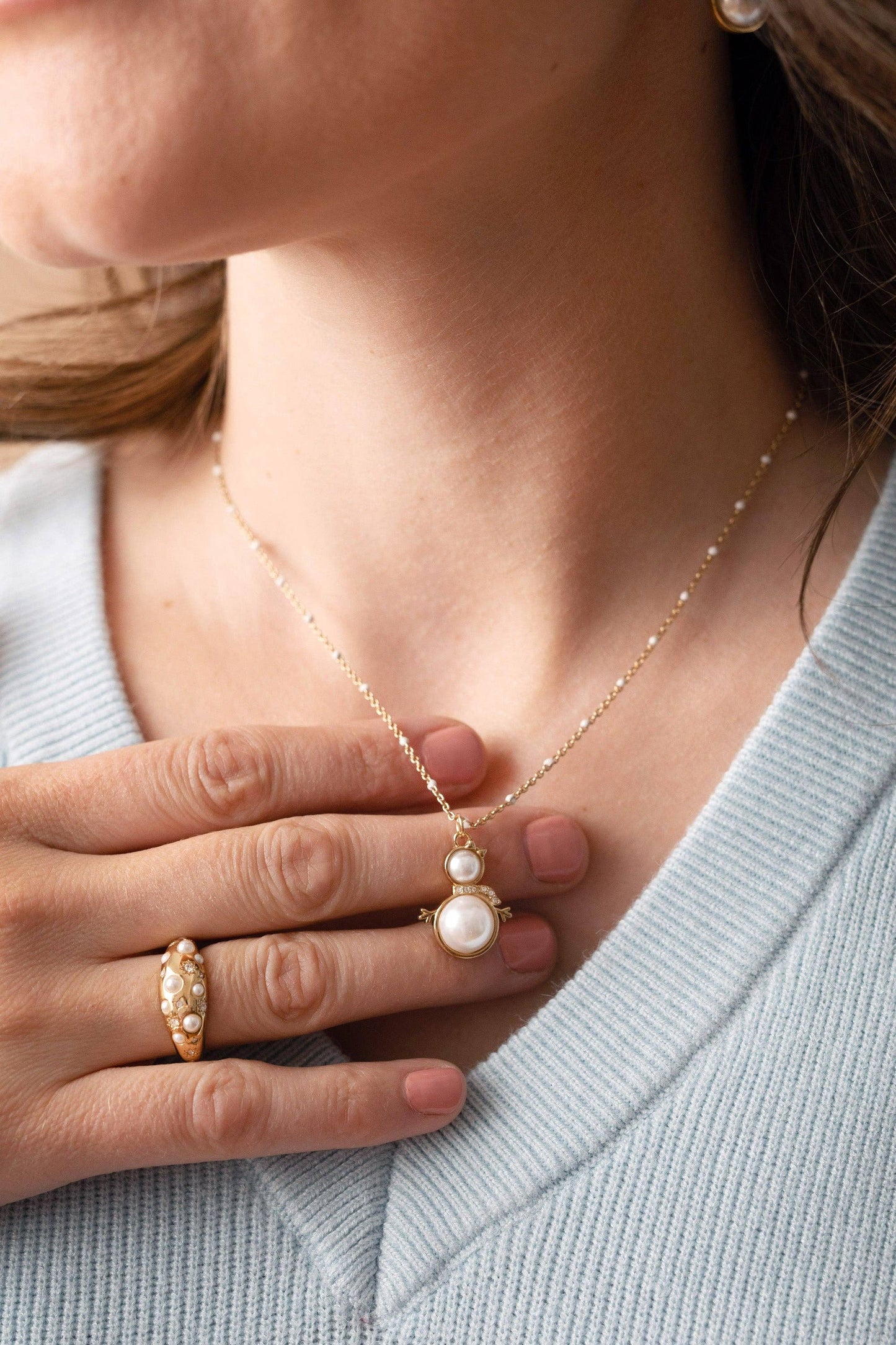 Pearl and Crystal Ring