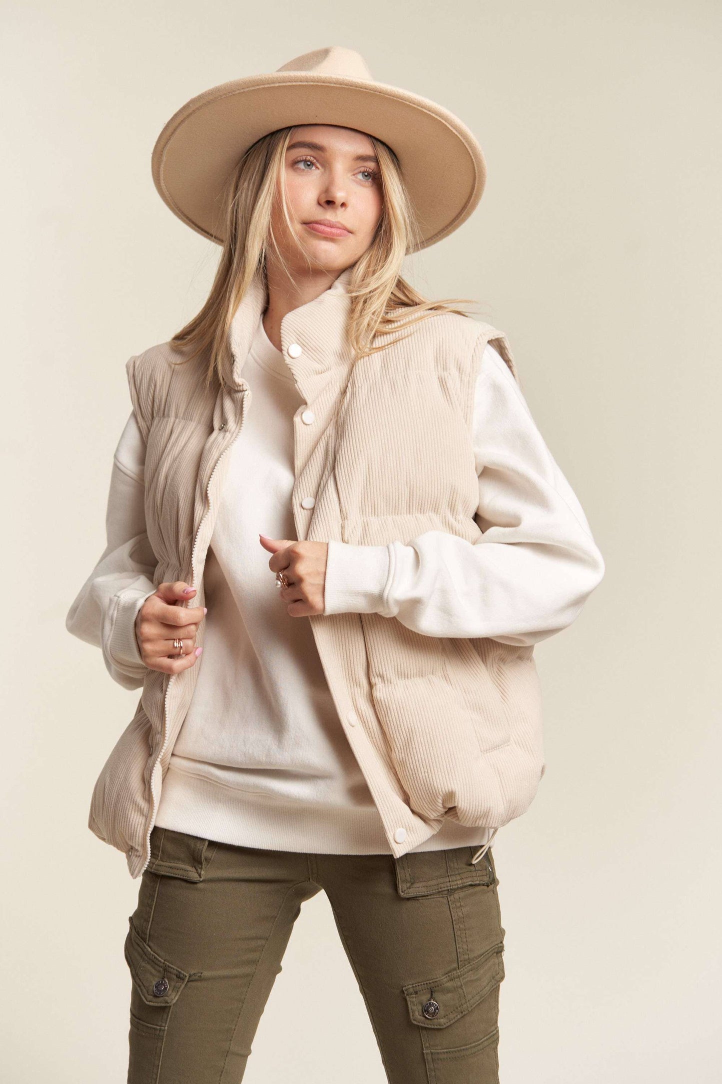 Clara Corduroy Puff Vest