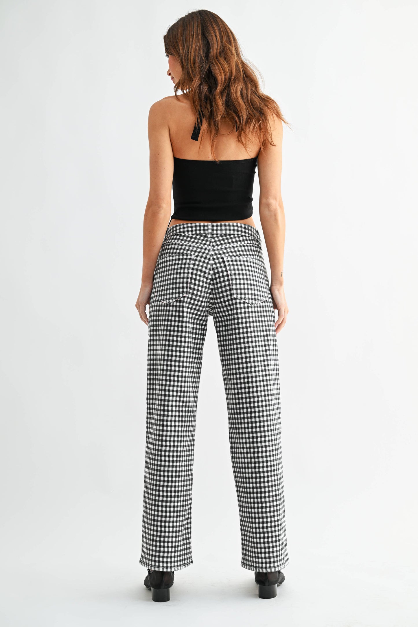 Mid Rise Straight- Gingham
