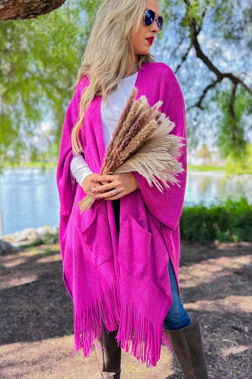 Berry Knitted Kimono Cardigan