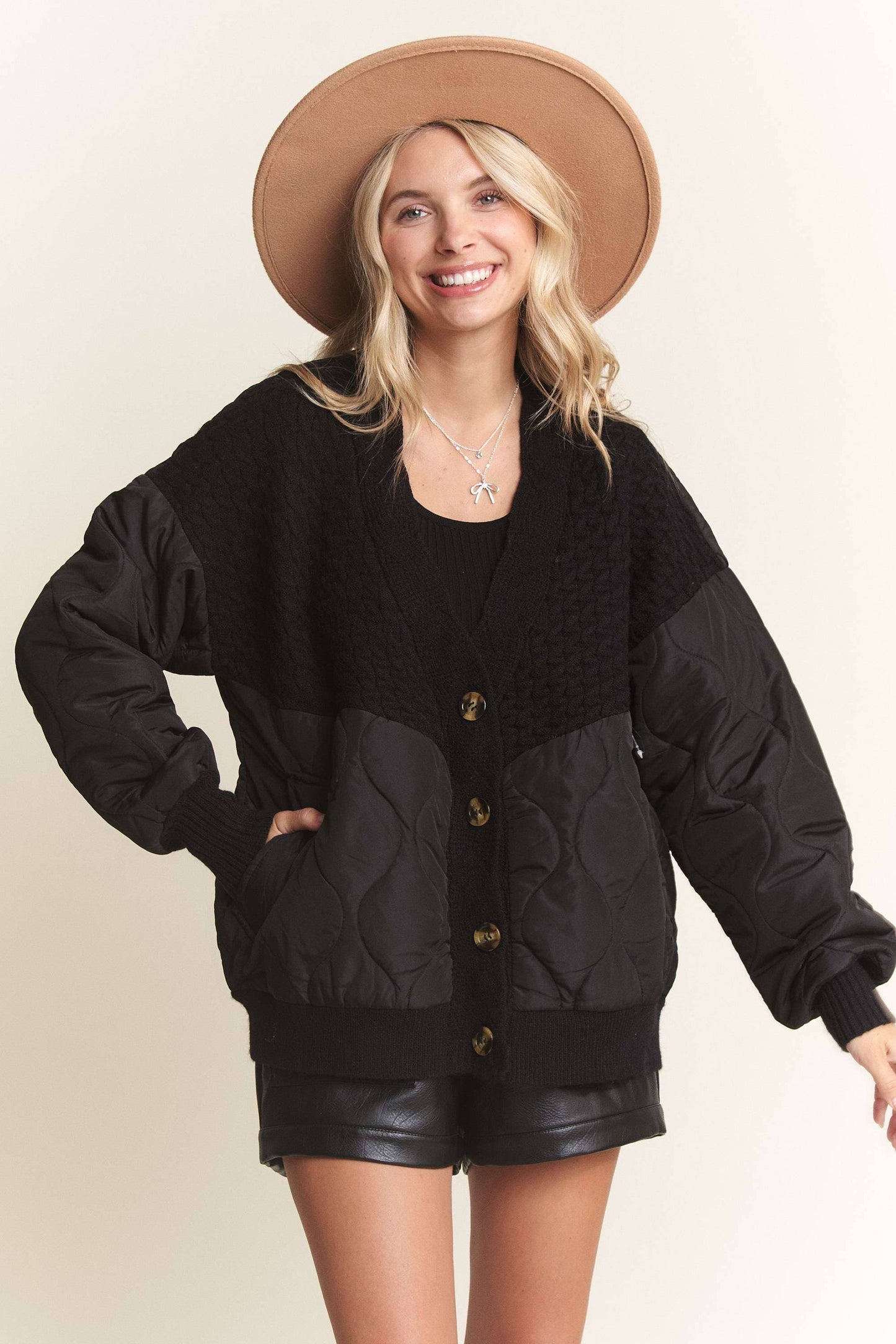 Leah Quilted Cardigan