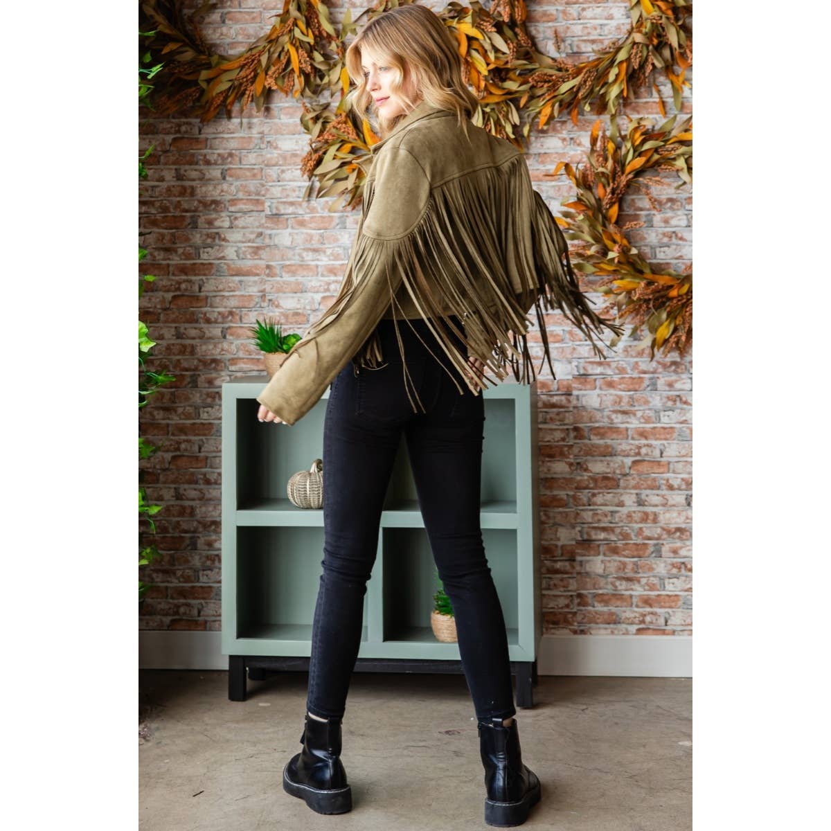 Suede Fringe Moto Jacket