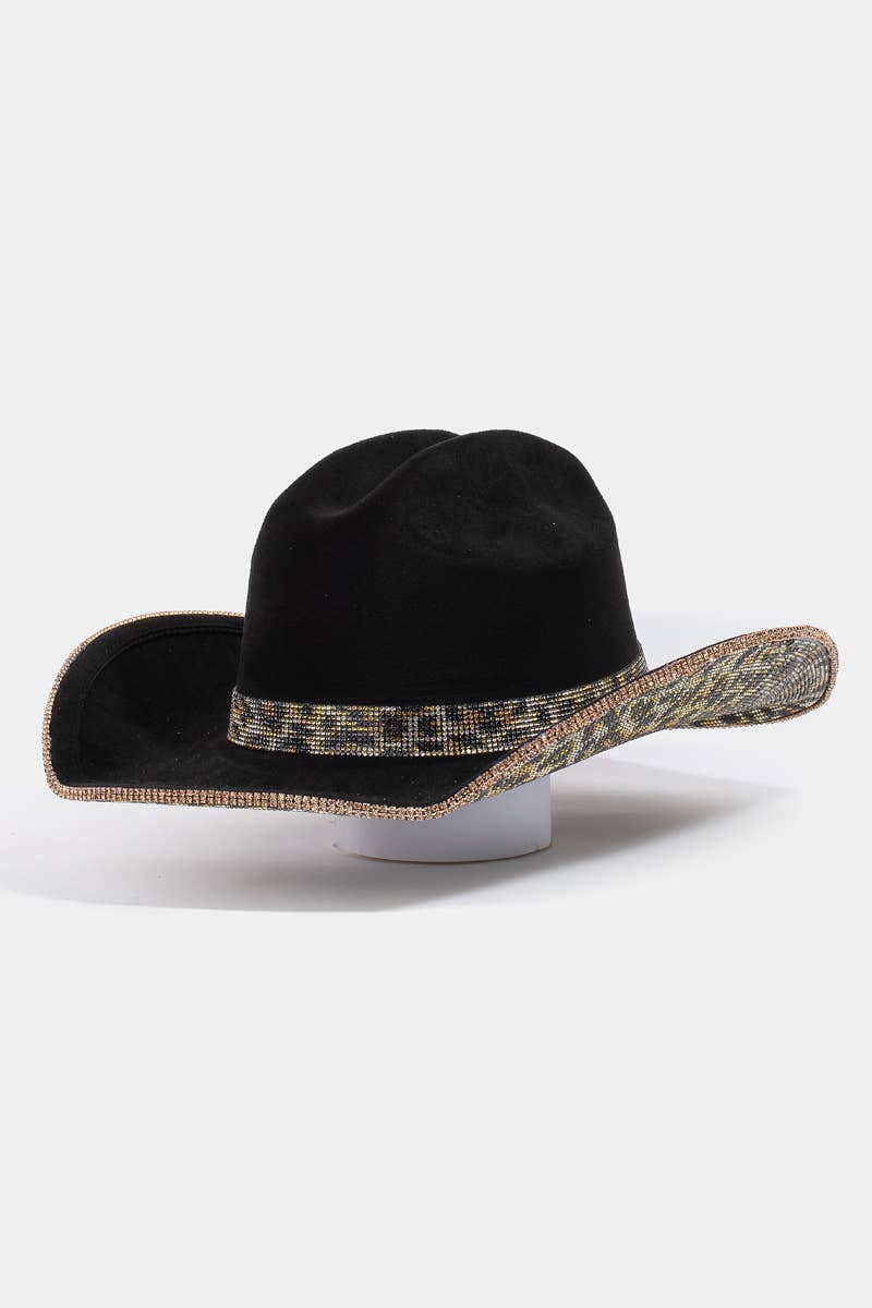 Leopard Print Rhinestone Western Cowboy Hat