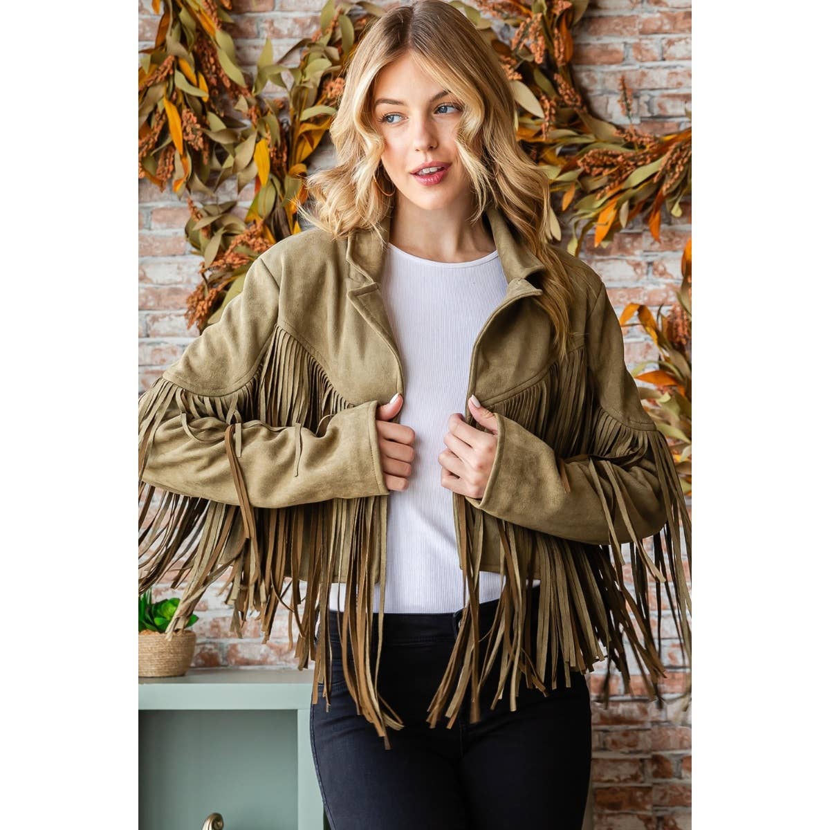 Suede Fringe Moto Jacket