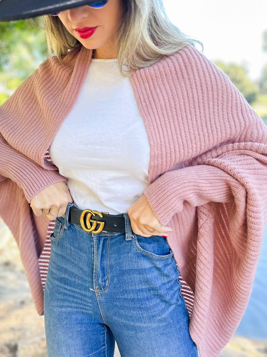 Dusty Pink Knitted Shrug Cardigan