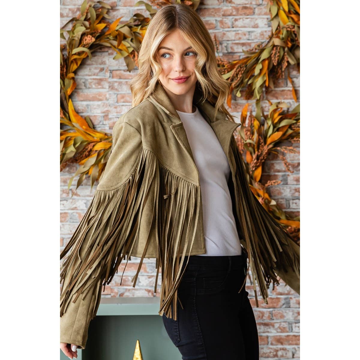 Suede Fringe Moto Jacket