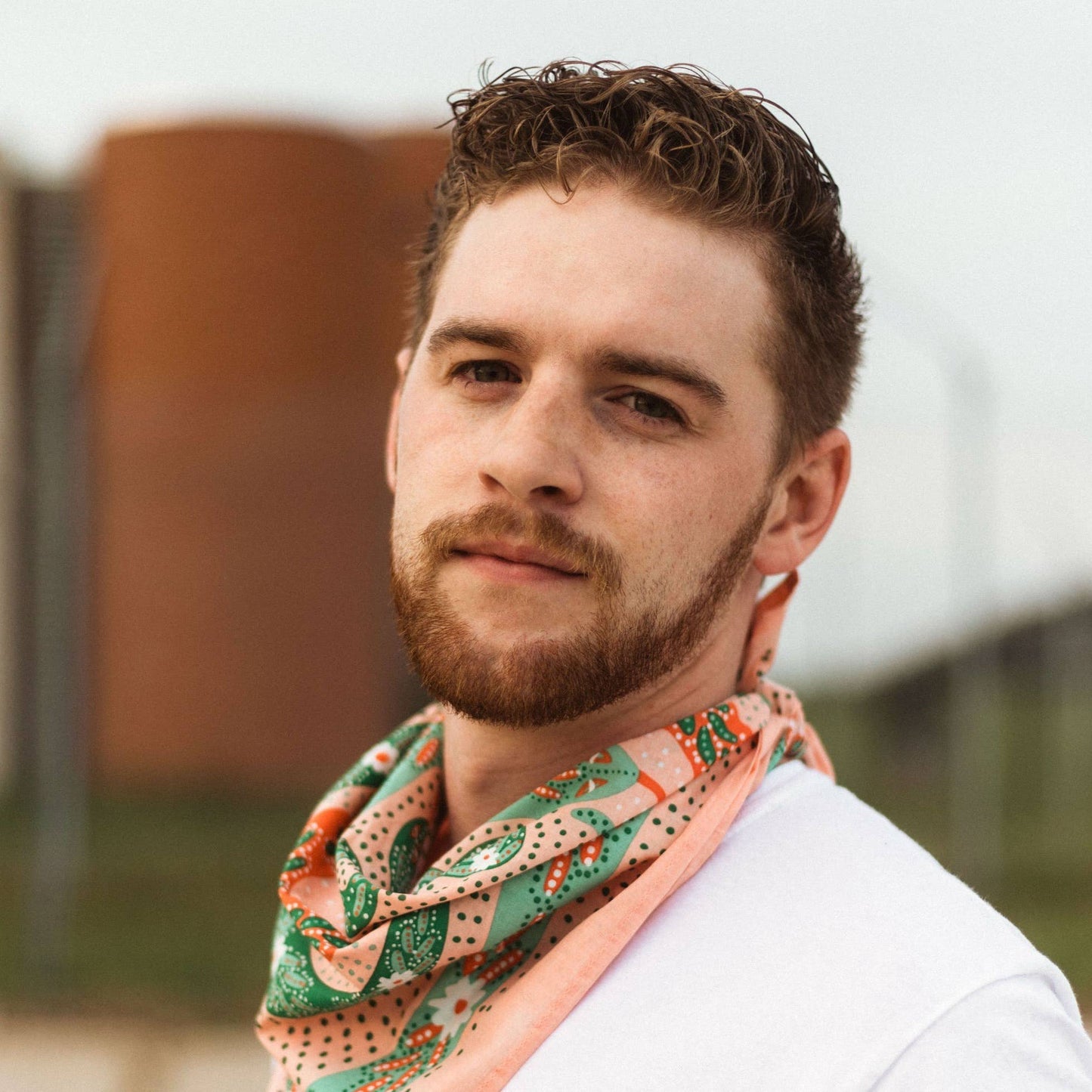 Serpentine Bandana – Pink, Green & Red Snake Print