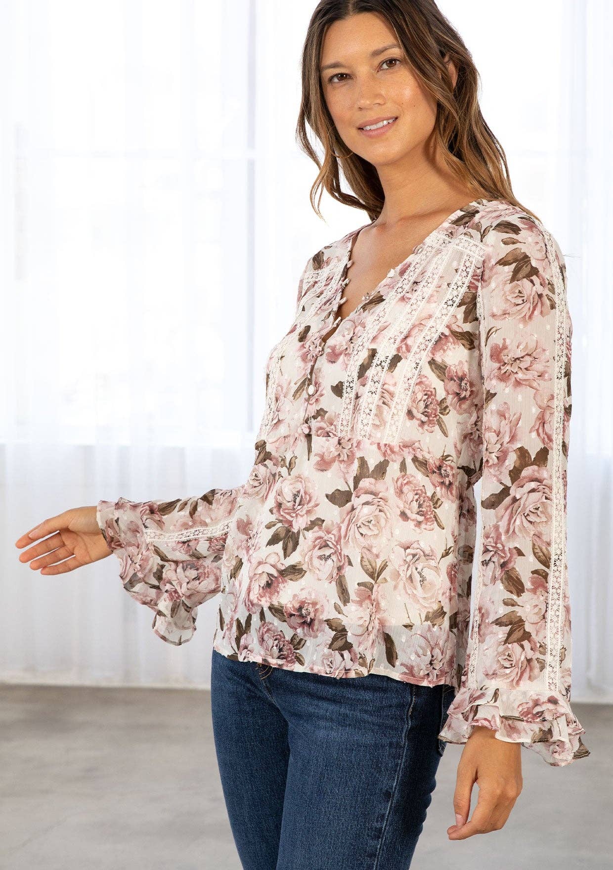 Primrose Lace Trim Blouse