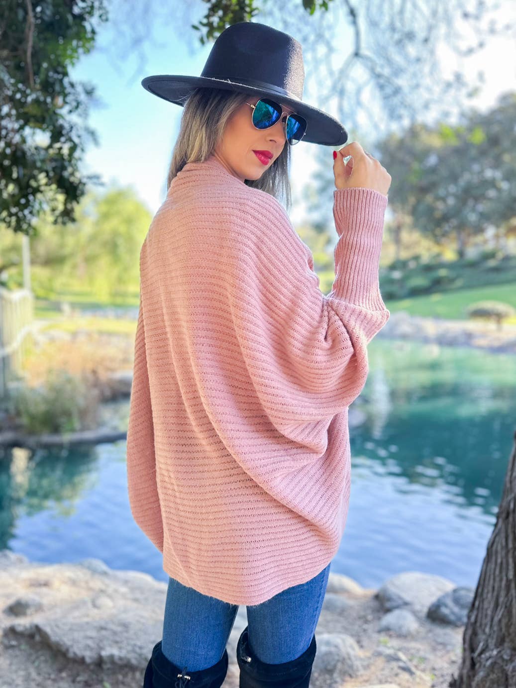 Dusty Pink Knitted Shrug Cardigan