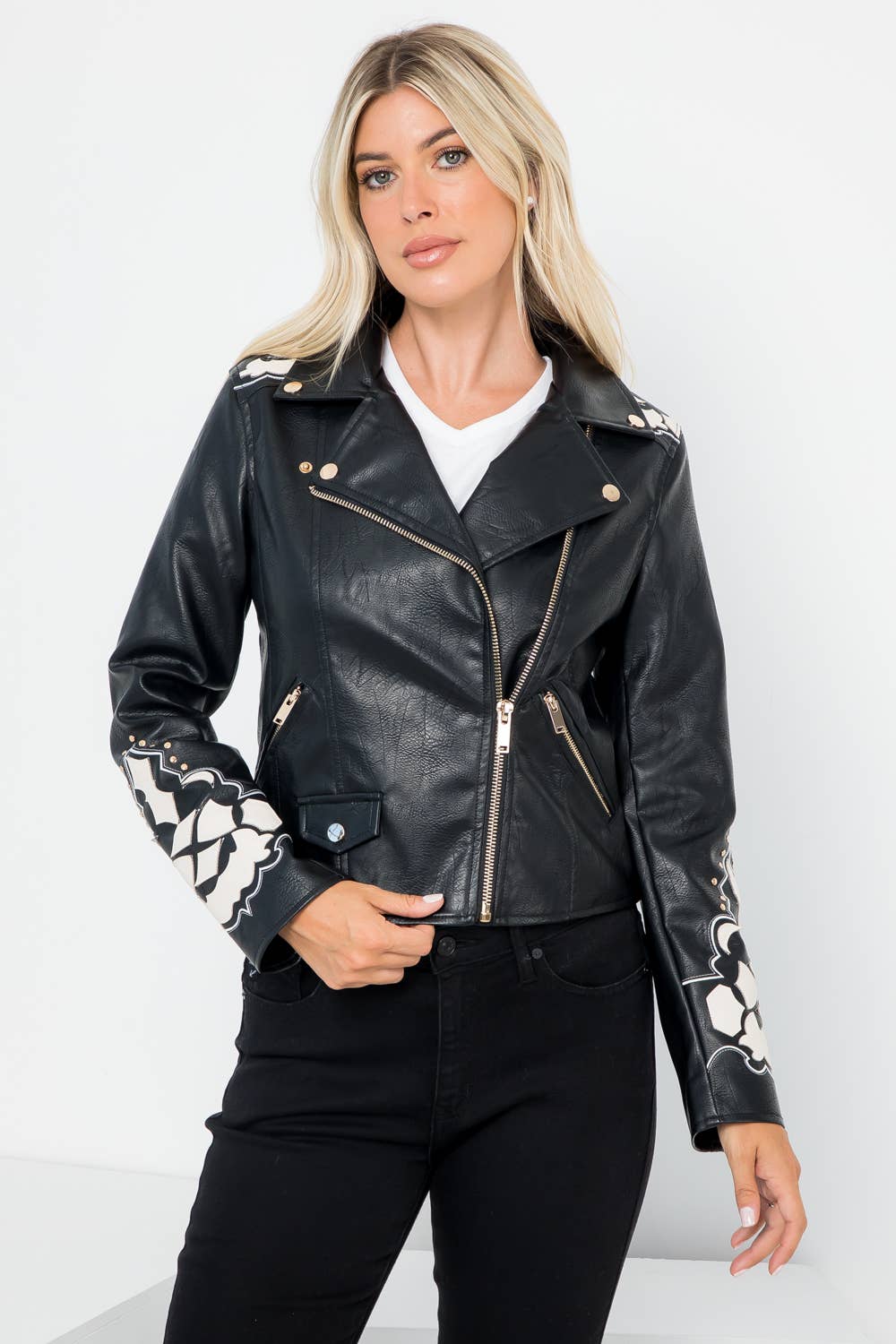 Cara Vegan Leather Moto Jacket