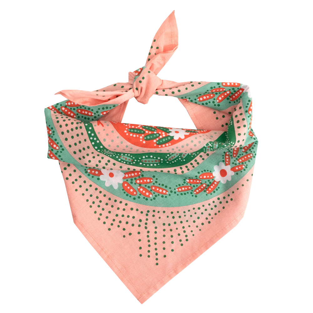 Serpentine Bandana – Pink, Green & Red Snake Print