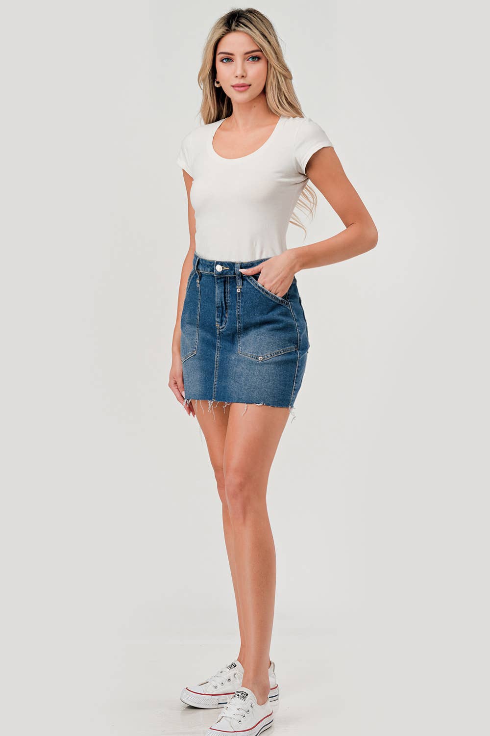 Low Rise Denim Mini