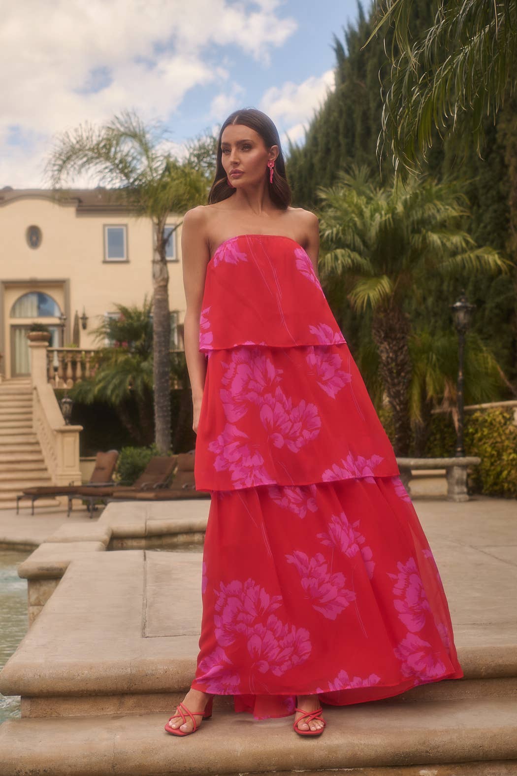 Naiya Floral Briary Strapless Maxi Dress