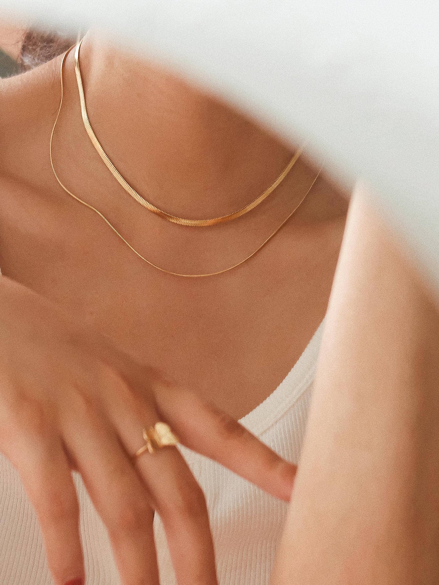 Jean 18K Gold Layered Snake Chain Necklace