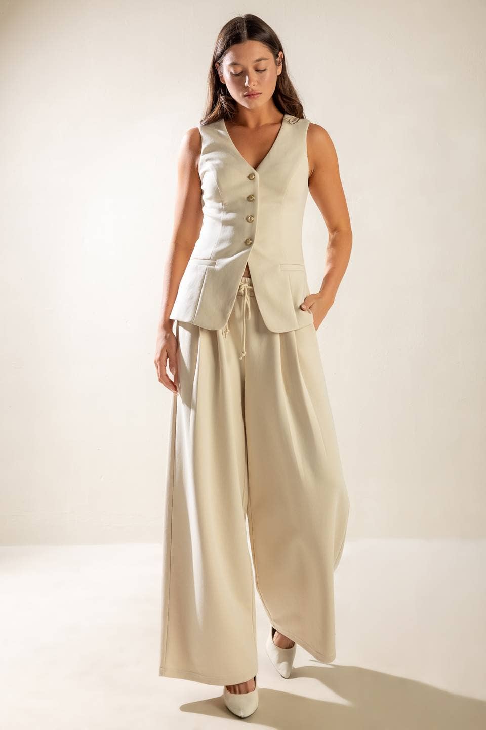 Solid Woven Vest