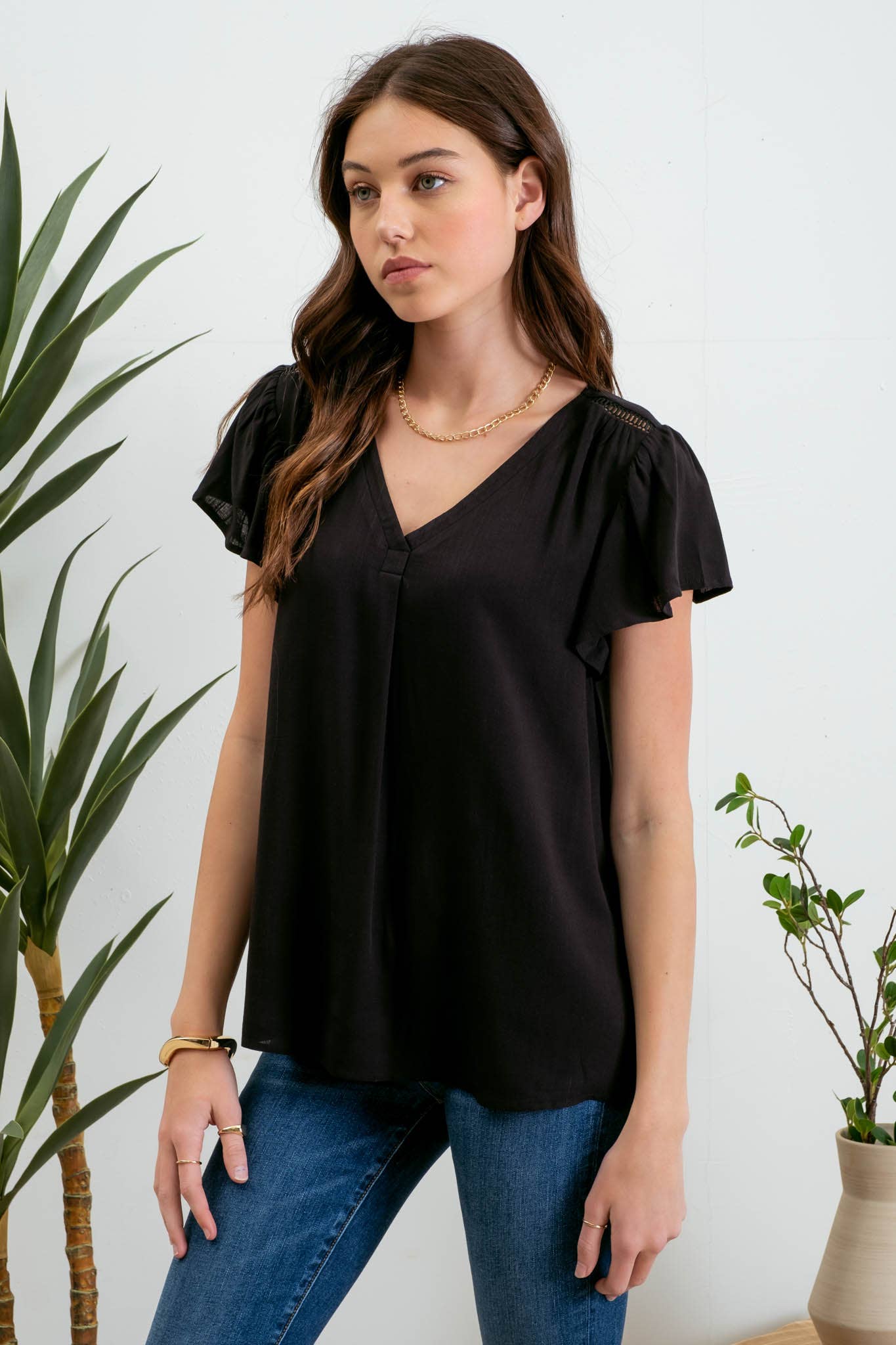 Cece Ruffle Top