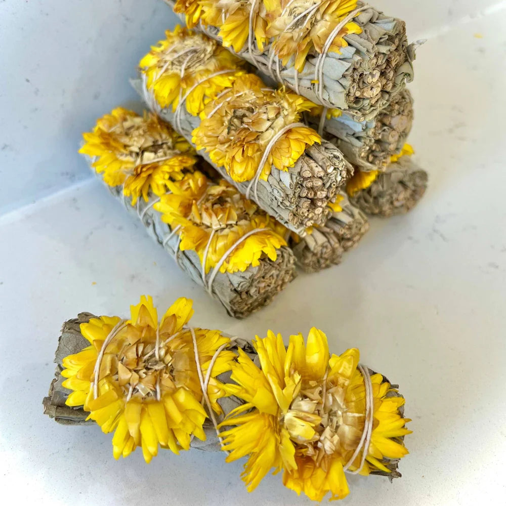 White Sage Bundles w/Sunflowers