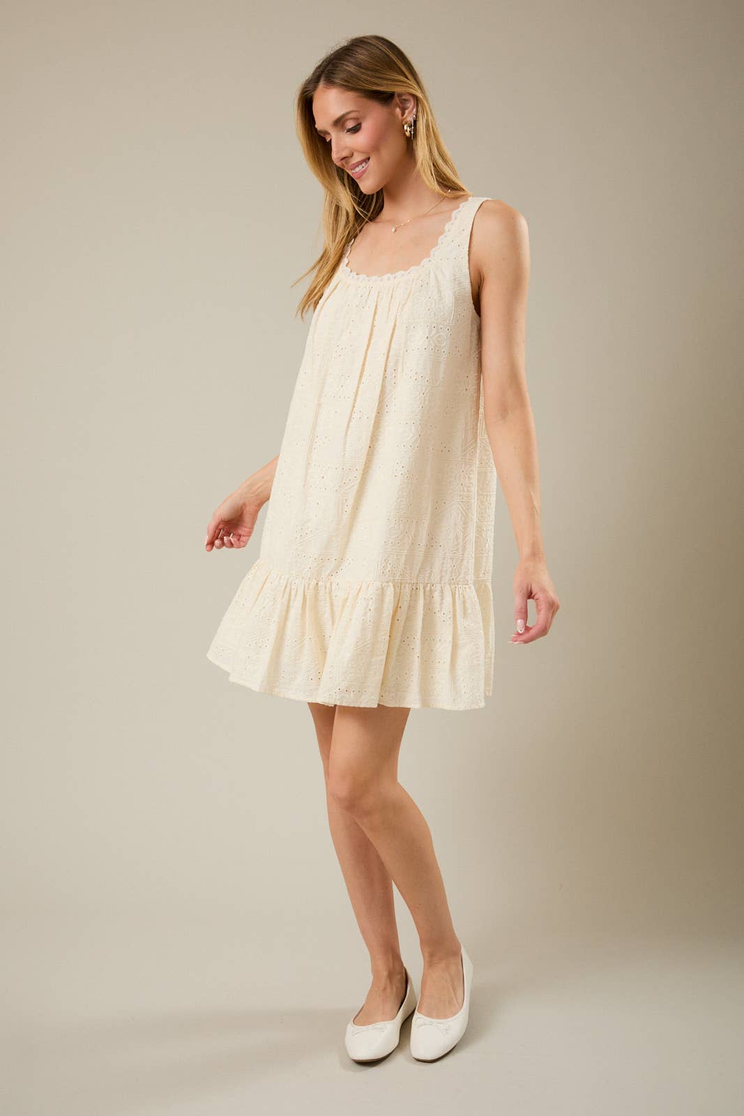 Fiona Eyelet Cotton Dress