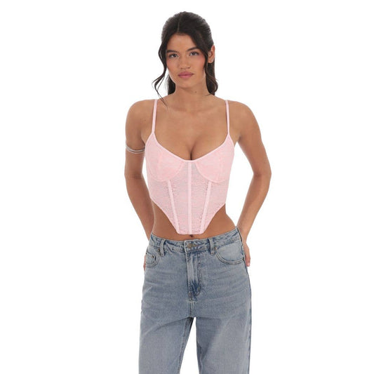 Lace Corset Top in Pink