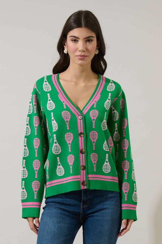 Tennis Club Button Up Cardigan