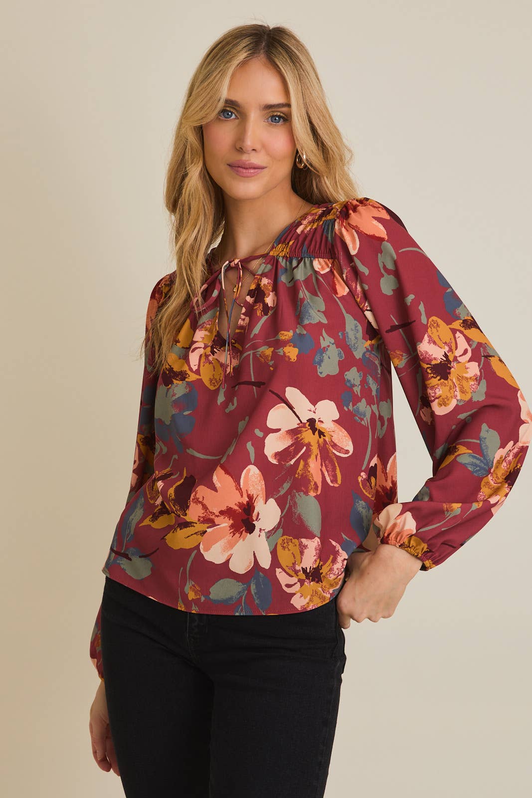 Fall Floral Blouse