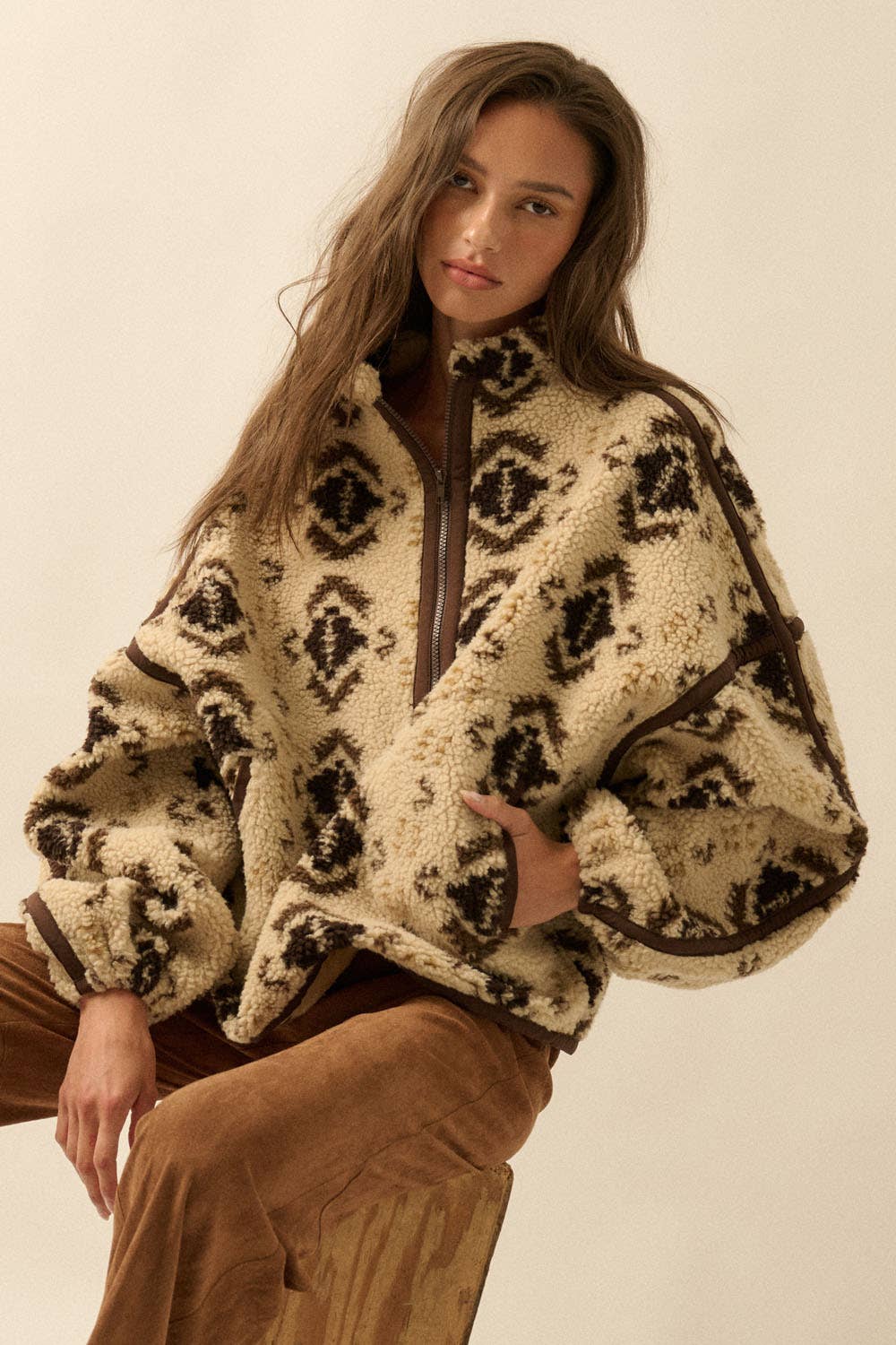 Geo-Print Sherpa Jacket