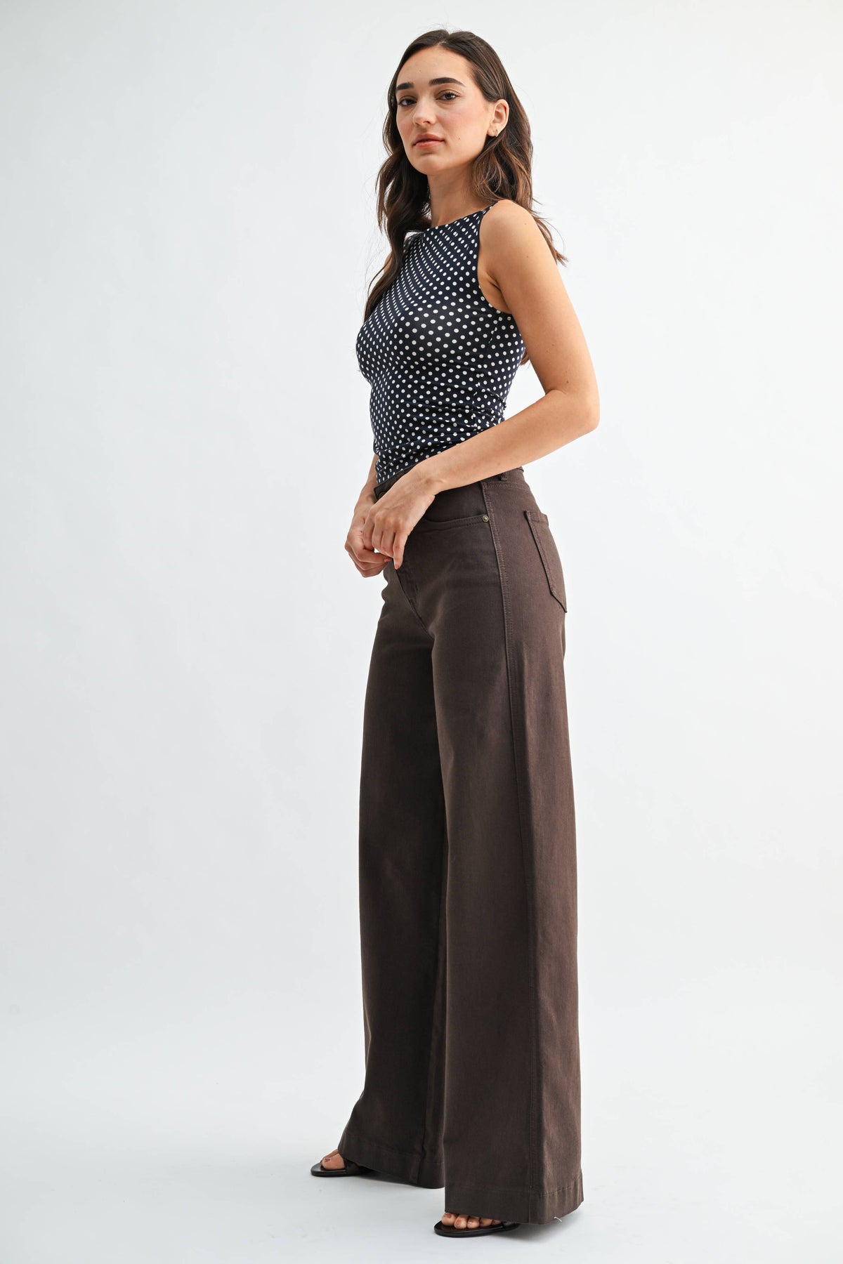 Ines High Rise Full Length Wide Leg