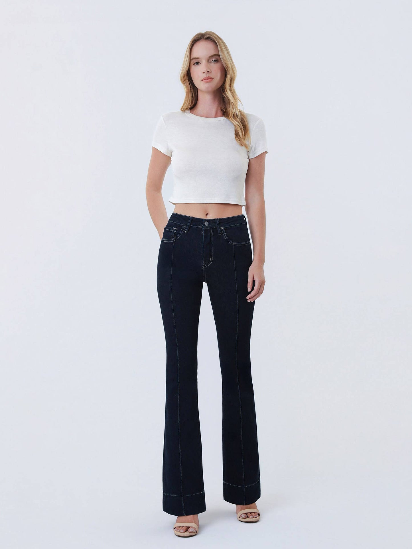 The Noelle High Rise Pintuck Bootcut