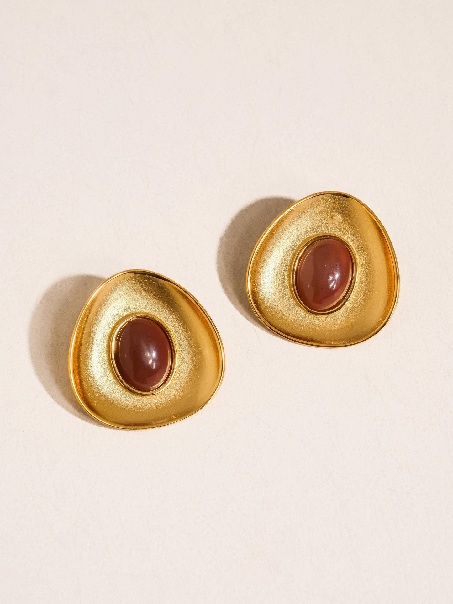 Vionnet Gemstone Oval Earrings