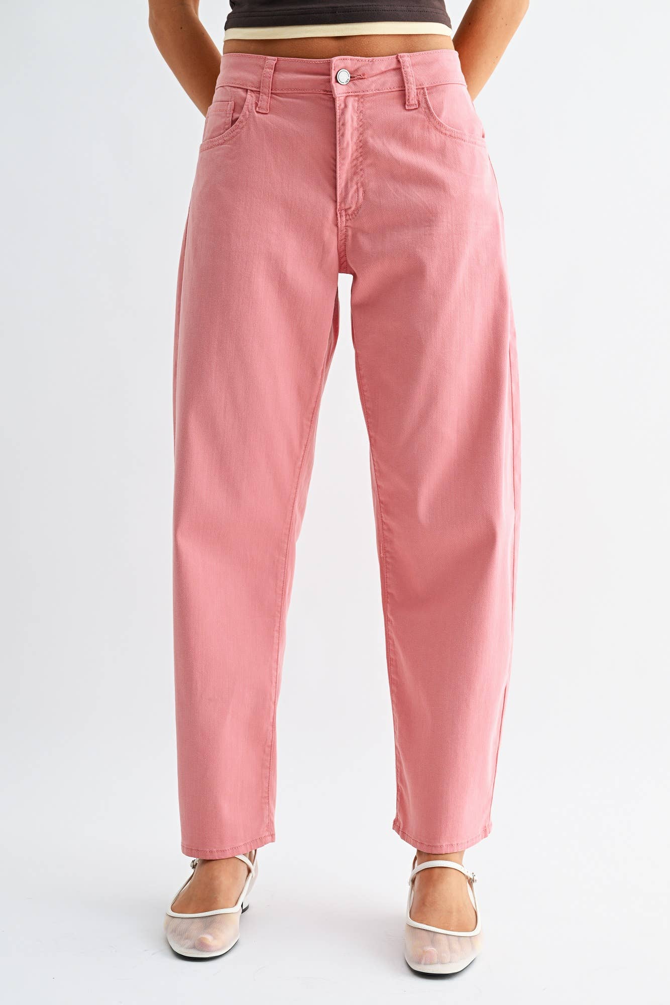 Stretch Twill Comfort Barrel- Pink