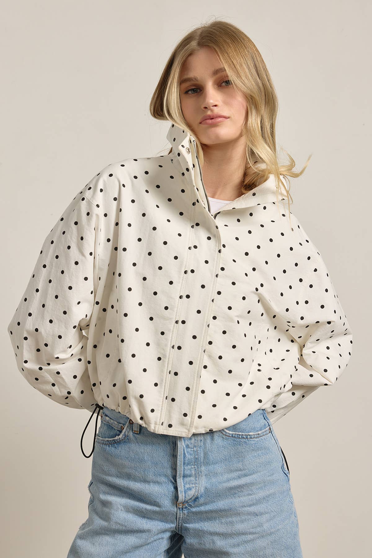Polka Dot Bomber Jacket