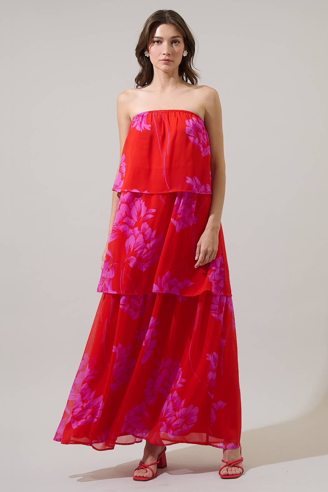 Naiya Floral Briary Strapless Maxi Dress