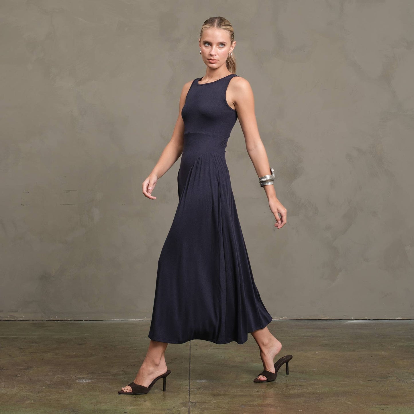 Soft Drape Jersey Midi Dress