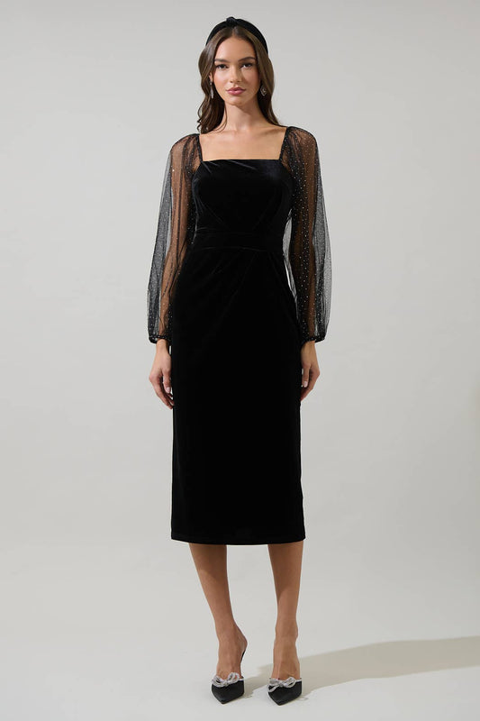 Karana Velvet Midi Dress