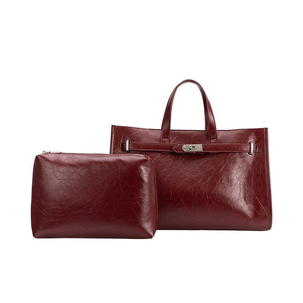 Sutton Burgundy Tote Bag