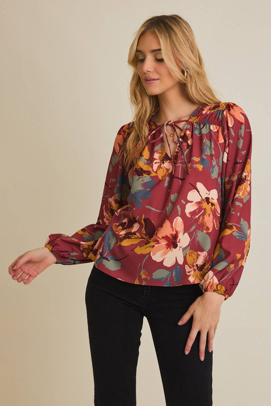 Fall Floral Blouse