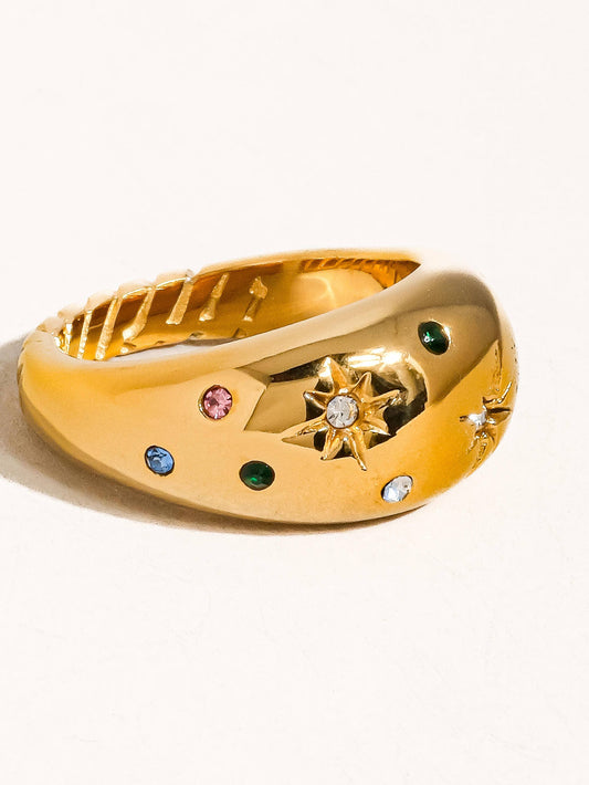 Angela 18K Gold Star Dome Ring